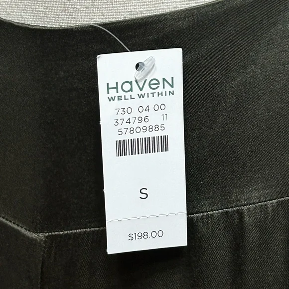 Haven Well Within Olive Satin Chemise Gown V-Neck Sleeveless Size S - Picture 3 of 4